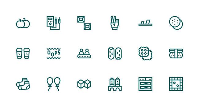 18 Two Icons in Strong Stroke Line Aesthetic Complete Icon Set for Mobile Apps vector