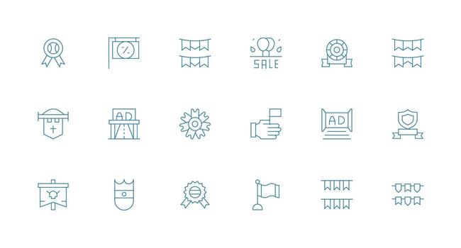 18 Icons for Banner in Minimal Line Format Design Icon Pack vector