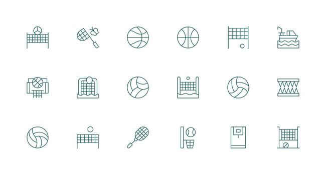 Net Set with 18 Minimal Line Icons UI and UX Focused Icon Collection vector