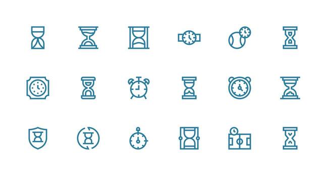 18 Strong Stroke Line Style Icons from Hourglass Collection UI Icon Set vector