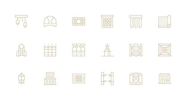 Architectural including 18 Minimal Line Illustrations Sharp Icons for Presentations vector