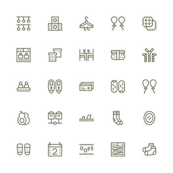 Medium Stroke Outline Icons from Two Set with 25 Vectors Quick Access Icons for UI Development