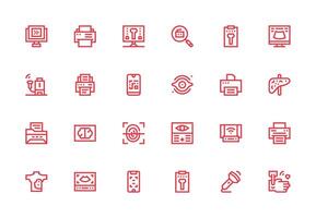 24 grueso línea línea íconos para escanear gráficos escalable icono paquete vector