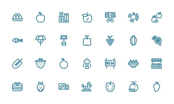 Fresh Design Icons featuring 28 in Bold Line Style Display Icon Pack vector