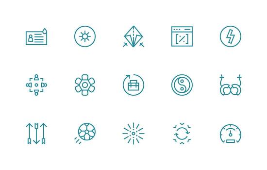 Dynamic Set with 15 Regular Line Icons Organized Glyph Icons for Fast Design vector