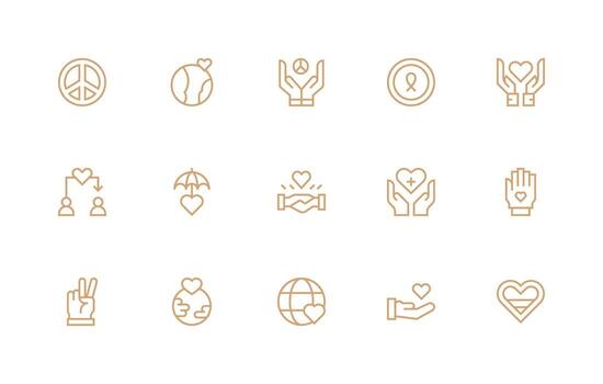 15 Regular Line Vectors for Empathy Theme Neutral Style Icons for Any Project