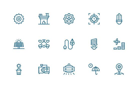 Efficient Design Icons featuring 15 in Regular Line Style High-Resolution Icons for Any Platform vector
