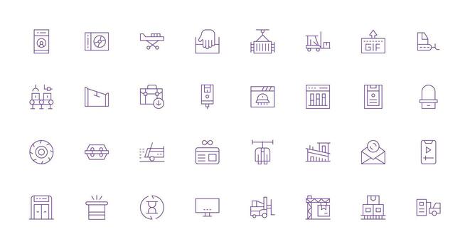 Thin Line Icons from Loading Set with 32 Vectors Interface Icon Collection for Daily Projects