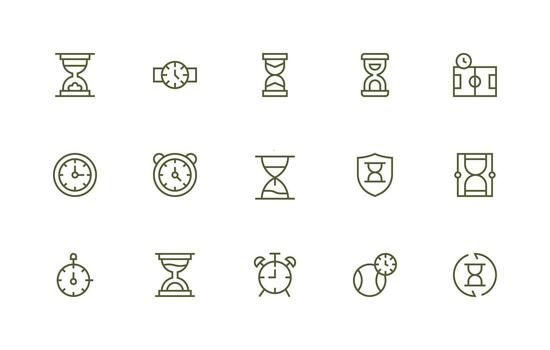 Hourglass including 15 Regular Line Illustrations Optimized Icon Pack for Digital Products vector