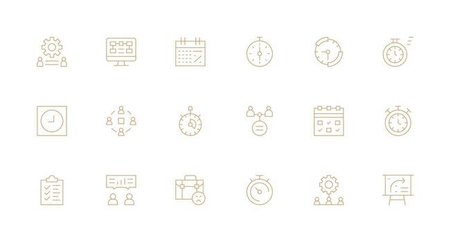 Minimal Line Icons from Project Management Set with 18 Vectors Web Icon Collection