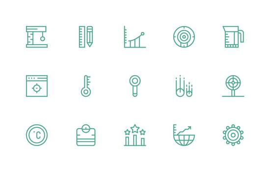 Regular Line Icons from Metric Set with 15 Vectors High-Resolution Icons for Any Platform