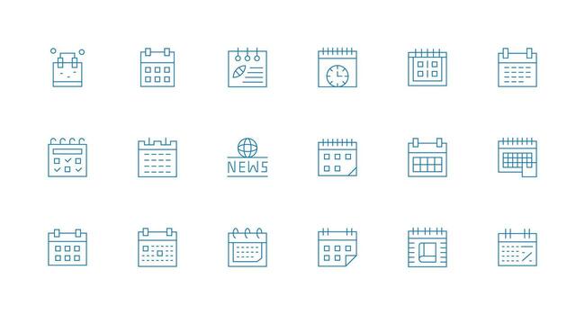 Events Visual Pack containing 18 Minimal Line Icons Clean Icon Set Icon Pack for UI Projects vector