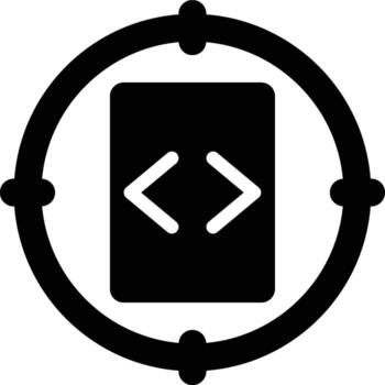 rastreo guion, rastreo códigos, codificación glifo sólido icono vector