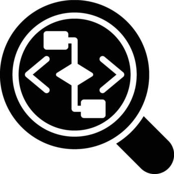 Search, Algorithm, Programming Glyph Solid Icon vector
