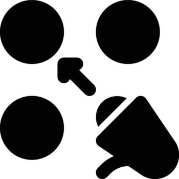 nicho marketing, apuntando, segmentar glifo sólido icono vector