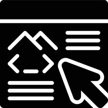 Anchor Text, Hyperlink, Click Glyph Solid Icon vector