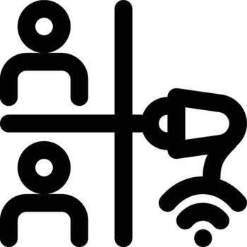 segmentación, segmentación, focalización contorno icono vector