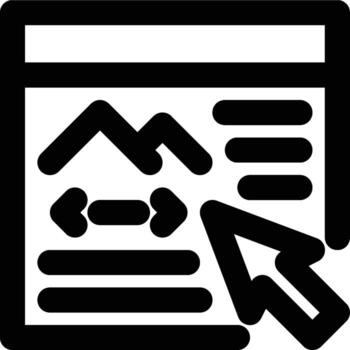 Anchor Text, Hyperlink, Click Outline Icon vector