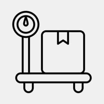icono ponderación. exportar importar elementos. icono en línea estilo. vector