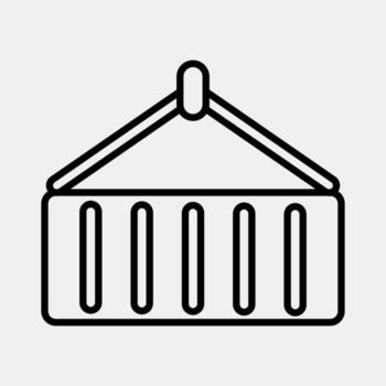 Icon container. Export import elements. Icon in line style. vector
