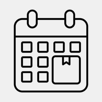 icono entrega cronograma. exportar importar elementos. icono en línea estilo. vector