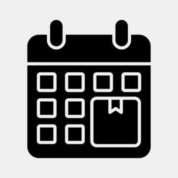 icono entrega cronograma. exportar importar elementos. icono en glifo estilo. vector