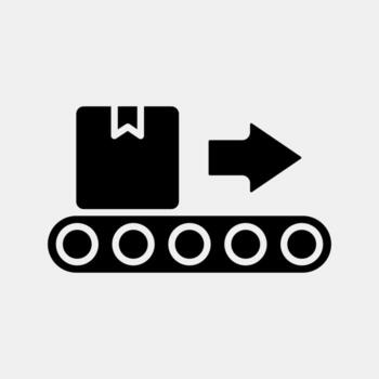 Icon conveyor belt. Export import elements. Icon in glyph style. vector
