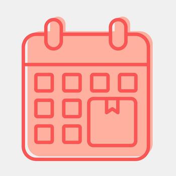 icono entrega cronograma. exportar importar elementos. icono en dos tono estilo. vector