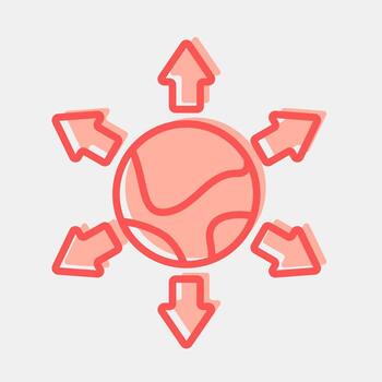 Icon export. Export import elements. Icon in two tone style. vector