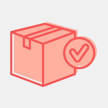 Icon cargo verification. Export import elements. Icon in two tone style. vector