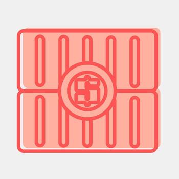 Icon container costs. Export import elements. Icon in two tone style. vector