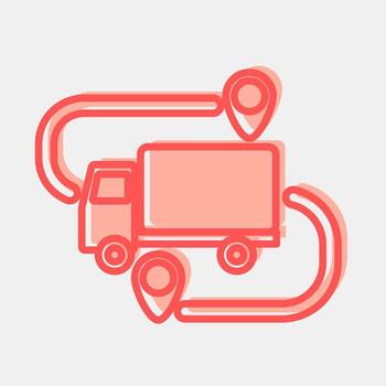 Icon shipping route. Export import elements. Icon in two tone style. vector