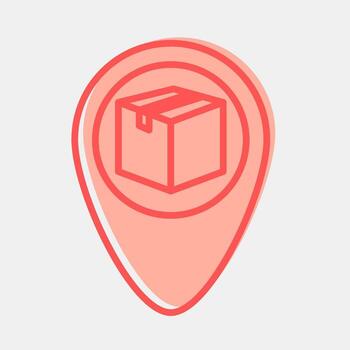 Icon delivery map location. Export import elements. Icon in two tone style. vector