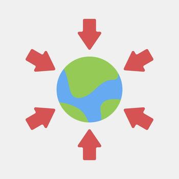 Icon import. Export import elements. Icon in flat style. vector