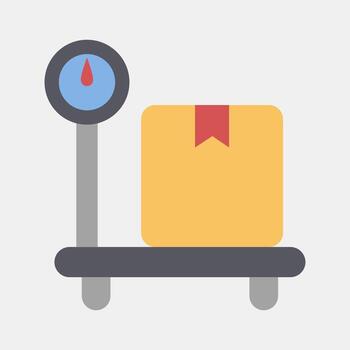 icono ponderación. exportar importar elementos. icono en plano estilo. vector