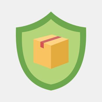 Icon package protection. Export import elements. Icon in flat style. vector