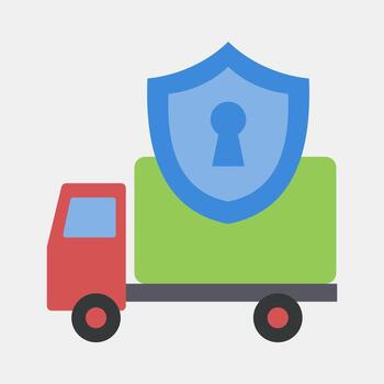 Icon delivery protection. Export import elements. Icon in flat style. vector
