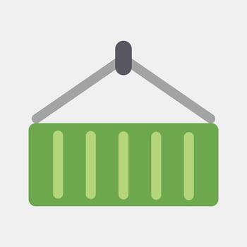 Icon container. Export import elements. Icon in flat style. vector