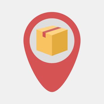 Icon delivery map location. Export import elements. Icon in flat style. vector
