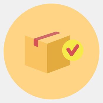 Icon cargo verification. Export import elements. Icon in color mate style. vector