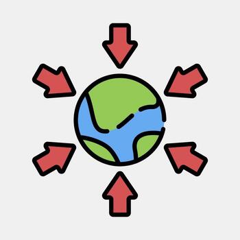 Icon import. Export import elements. Icon in filled line style. vector