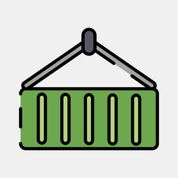 Icon container. Export import elements. Icon in filled line style. vector