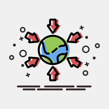 Icon import. Export import elements. Icon in MBE style. vector