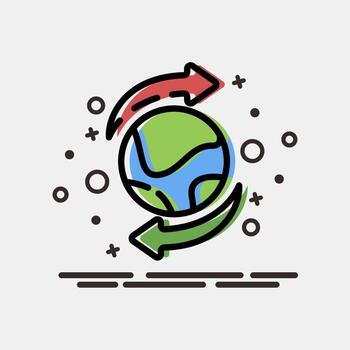 Icon import export. Export import elements. Icon in MBE style. vector