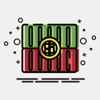 Icon container costs. Export import elements. Icon in MBE style. vector