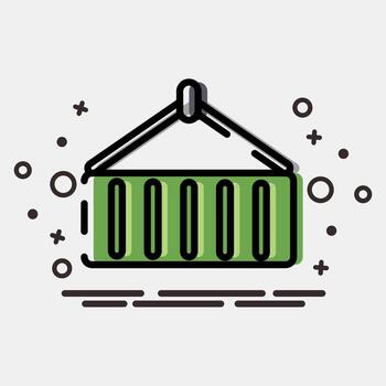 Icon container. Export import elements. Icon in MBE style. vector