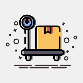 icono ponderación. exportar importar elementos. icono en mbe estilo. vector