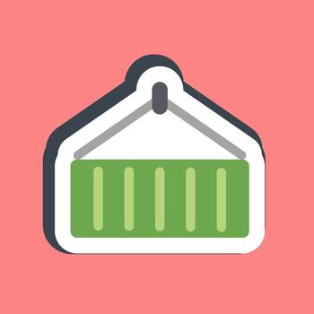 pegatina envase. exportar importar elementos. vector