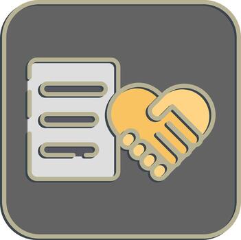 Icon agreement. Export import elements. Icon in embossed style. vector