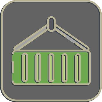 Icon container. Export import elements. Icon in embossed style. vector